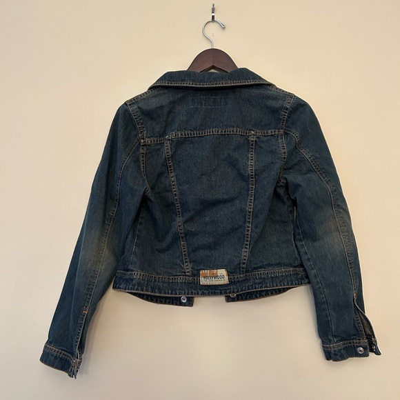 vintage faded gold studded denim jacket hollywood jean co - Picture 9 of 12